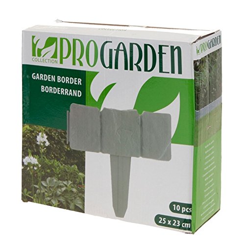 10er Set Beeteinfassung Gartenzaun Zierzaun ca. 250cm Stein-Optik Kunststoffzaun - 4