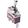 On-Off Latching SPST Toggle Switch with Quick Connect 6.3mm Terminals 250V AC 15A (Quantity x 1)