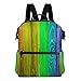Produktbild COOSUN Regenbogen Holzbohlen Schule Rucksack-Spielraum-Rucksack Multi