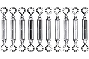 ASTARFAVOR 10pcs Tensor de alambre M4 Acero inoxidable 304 OO Tensor Tensor de Cable Tensión de Cuerda Apto para interior y exterior