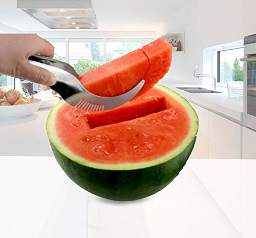 Bigood Melonenschneider Watermelon Slicer Schneider Wassermelone Entkerner Ausstecher - 2
