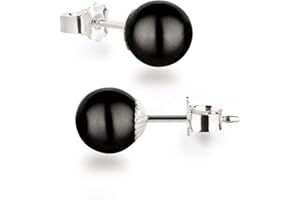 Schöner-SD Ohrringe Ohrstecker 925 Silber mit 8mm Perle rund Kugel