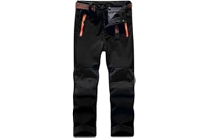 Hpbygstae Pantalon thermique imperméable pour garçons et filles, pantalon de neige, pantalon d'extérieur d'hiver, pantalon de randonnée, pantalon de ski softshell pour enfants