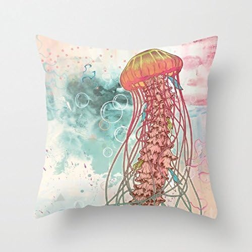 Fashion Jellyfish Prints Couch Cushion Cover Case Home Decorative Throw Pillow Cover for Sofa Outdoor Pillowcase 45 x 45cm