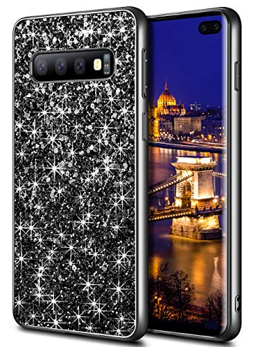 Coolden Coque Samsung Galaxy S10 Plus Étui Glitter Sparkle Antichoc Shining Girls Case Slim Arrière TPU Bumper Housse de Protection Étui Téléphone Coque pour Samsung Galaxy S10 Plus (Nior)