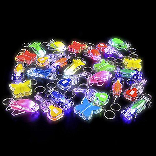 German Trendseller® – 12 x LED Anhänger – Mix ┃ 13 cm ┃ Kindergeburtstag ┃ Mitgebsel ┃ Blinklicht ┃ Schaltfunktion ┃ 12 Stück - 2