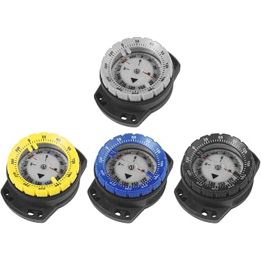 Lot 4 Boussoles Silicone + Mousqueton – Aiguille Magnétique, Étanche – Idéal Rando, Camping, Survie