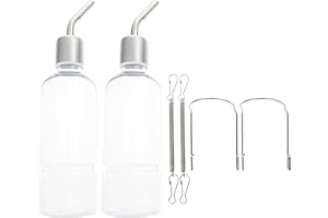 Balacoo Hamster Water Bottle - 2Pcs Plastic Hanging Water Dispenser Automatic Rabbit Water Bottles Guinea Pig Water Bottle Non Drip Small Animal Water Bottle for Rabbit Chinchillas