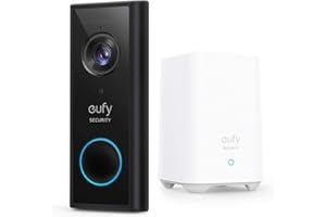eufy Security Sonnette vidéo Doorbell S220 sans fil (avec batterie) avec HD 2K, aucuns frais mensuels,IA intégrée pour la détection des personnes,son bidirectionnel, installation simple(Reconditionné)