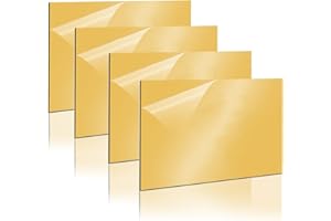 Gohytal Pannelli di Plastica ABS, Pannelli Plastica per Incisione Laser 30x20 cm,4 Pezzi Plastica Fogli per Incisione Laser, Plactic Incisibil 1,3 mm per Fai Da Te Personalizzato,Pittura (Nero su Oro)