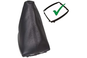 THE TUNING-SHOP Soufflet de levier avec cadre en plastique Noir en Cuir Véritable