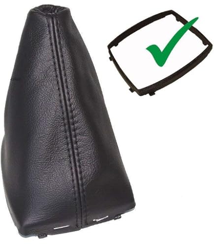 Soufflet De Levier De Vitesse En Cuir Noir Coutures Rouges, Avec Cadre Plastique, Pour Volvo S40 2004-2012