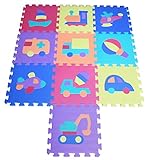 TLCmat® Soft Foam Play Mat Puzzle Jigsaw With Transportation (Air, Land, Sea) Pop-Out