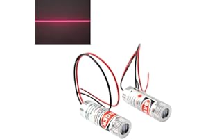 WayinTop 2pcs 650nm Focusable Focus Adjustable Lens Laser Red Line Diode Module 3-5V with Driver Plastic Lens (Line Laser)