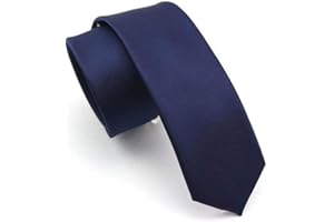 JEMYGINS 2.4" Solid Color Skinny Tie Slim Necktie for Men (6cm)
