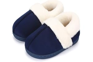 LACOFIA Pantoufles Hiver pour Garçons Filles Chausson de Mousse de Mémoire d'enfants Chaussures de Maison Chaudes Antidérapant