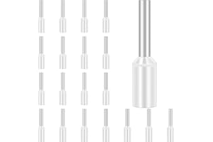 100Pcs Ferrules 0.5mm², Hanibos Insulated Bootlace Ferrule Wire Terminal Ferrules Crimp Connector White Cord Pin End Terminals Crimp Ferrules Wire Connector E0508