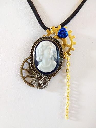 Steampunk Cameo Gears Necklace