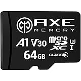 AXE 64GB MicroSDXC-Speicherkarte + SD Adapter mit A1 App Performance, V30, UHS-I U3, 4K