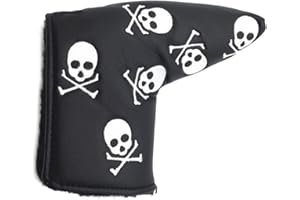 FINGER TEN Golf Head Covers For Putters Blade Headcover Skull Style Value Pack, Replacement Synthetic Leather Design Fit All Brands For Men Women Kids Golfer