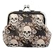 Produktbild Objektkult Geldbeutel Skulls and Roses, kleines Portemonnaie mit coolem Totenköpfe-und-Rosen-Motiv, Klemmverschluss aus Metall, Geldbörse aus bedrucktem Kunststoff, Maße: 8 x 10 x 2 cm