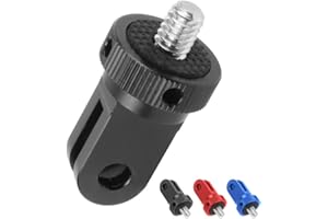 MotuTech 1/4" Vis Adaptateur aux Support Trépied en Aluminium pour Caméra d'action Universelle pour GoPro 10 9 8 Black 7 6 5 4 3 Insta360 One X X2 R GO2 DJI Osmo Action 2 SJCAM Xiaomi Xiaoyi (Noir)