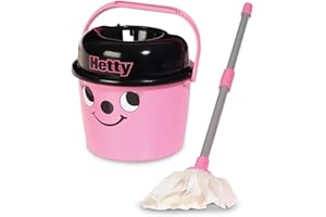 Casdon Hetty Mop & Bucket | Branded Toy Cleaning Set For Children Aged 3+ | Features Hetty's Cute Face For Lots Of Cleaning Fun!, Pink