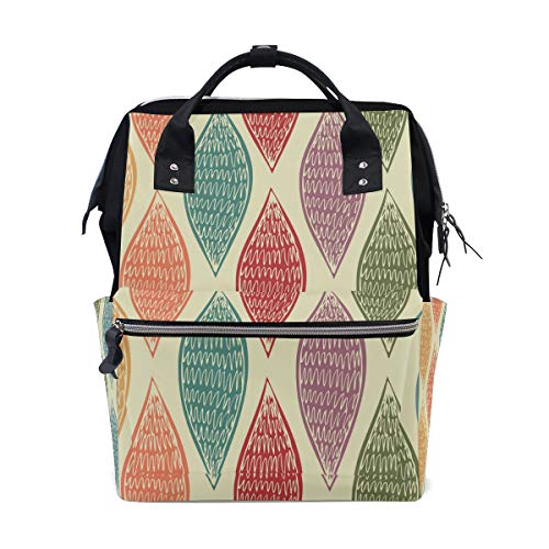 Preisvergleich Produktbild BENNIGIRY Multifunktions-Windeltasche mit bunten Blättern