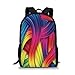 Produktbild School Bags Abstract Home Decor,Colorful Abstract Twirl Wavy Stripe Retro Illustration Summery Sunny Joyful Decorative, for Boys&Girls Mens Sport Daypack