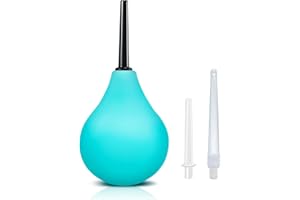 ONEGREEN Ducha anal pera lavado recto-enema para limpieza de colon,ducha íntima y ducha vaginal para hombres y mujeres con 3 boquillas extraíbles, cómodas y finas 224 ml (verde)