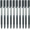 FLAIR Move Gel Pen | Black & Grey Aesthetic Pastel Matt Finished Body | Effortless Writing With Sleek Clip Design | Black Ink, Set Of 10
