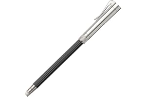 Graf von FABER-CASTELL 118568 – idealny ołówek z przedłużaczem, temperówką i gumką do ścierania, platynowany, czarny