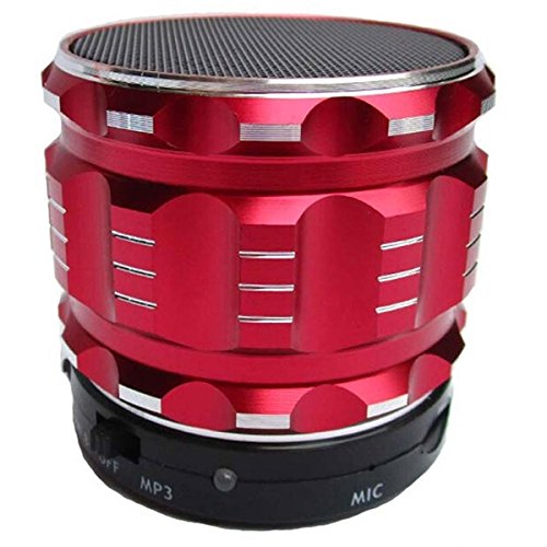 Portable Mini Bluetooth Lautsprecher, Metall Stahl Wireless Smart Hands Freier Lautsprecher Mit FM Radio Support SD Card Play , red