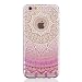 Produktbild iPhone 7 Plus Hülle, iPhone 8 Plus Hülle, MUTOUREN Durchsichtig Schutzhülle Durchsichtig TPU Silikon Case Cover Ultradünne Etui Crystal Transparent Weich Flexibel Rückdeckel Kratzfeste Stoßdämpfende Indische Sonne Henna Mandala, Hell Lila