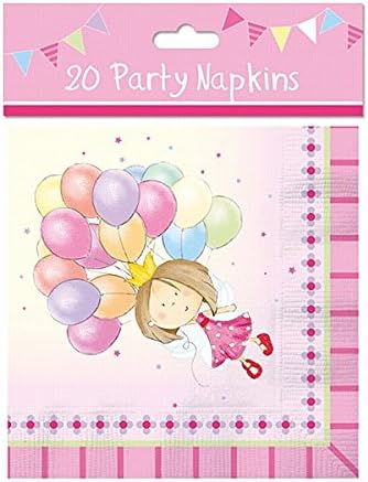 Pack 20 Childrens Birthday Party Paper Napkins - Girls Fairy Princess