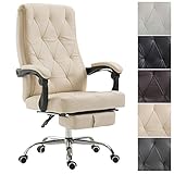 Das Fußkreuz aus Metall in Chromoptik ist stabil und mit Leichtlaufrollen ausgestattet. Die maximale Belastbarkeit des Bürostuhls liegt bei 136 kg.