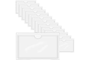 HLIWS Adhesive Vertical Plastic Card Sleeves-15 Pcs Card Plastic Pocket Holder,Waterproof Clear Pockets for Home, Office, School and Travel(Inside Size:15.5 * 10.5cm)
