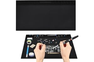 UHETLET Alfombrilla de Soldadura de Silicona Grande 70x40cm, Tapete de Reparacion Electronica Resistente al Calor Hasta 500℃, Estera de Estación de Soldadura, Alfombrilla para Reparar Móvil Reloj