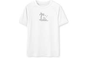 Glimnerize Jungen Rashguard Schwimmshirt Kurzarm UV Shirt Badeshirt Rundkragen Bademode104-152