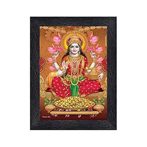 PnF Diwali Puja (laxmiji, Ganeshji,Saraswatiji) Religious Wood Photo Frames with Acrylic Sheet (Glass) for Worship/Pooja(photoframe,Multicolour,8x6inch) 22526