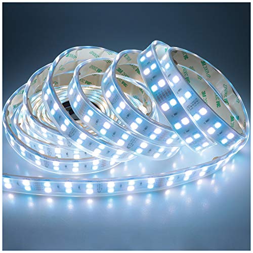 LTRGBW Double Row DC 24V 600LEDs / spool 5m RGB + Blanc Froid (6500K-7000K) 5050 SMD RGBW Etanche bande LED en silicone chemisage IP67 pour soirée de mariage de vacances en plein air d'éclairage LED