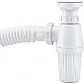 Badem10 Sifon K&ouml;r&uuml;kl&uuml; S&ouml;k&uuml;lebilir Tas'lı Temizlenebilir Mutfak Banyo Lavabo Taşı Gider Borusu Plastik 38 cm