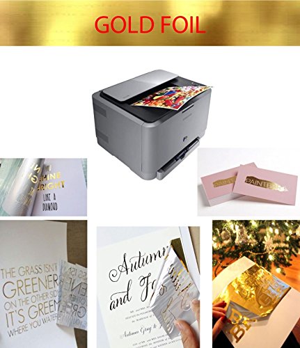 GOLD FOIL TRANSFER, LAMINADO DE IMPRESIÓN LÁSER, COLOR DORADO, 10 HOJAS, A4