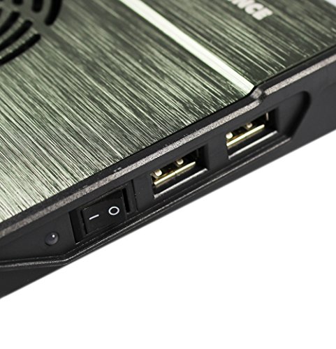 Xilence Duropad Titanium Notebook Kühler Cooling Pad mit 2 Lüftern in edler Edelstahl-Optik für Notebooks bis ca. 40cm (15,4″) - 3