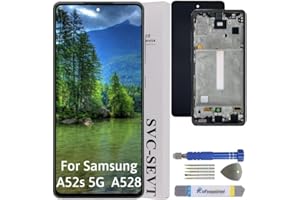 Int'x ORIGINAL Display für Samsung A52S 5G 2021 A528 SM-A528B AMOLED LCD Bildschirm Ersatz Touchscreen mit Werkzeug Schwarz mit Rahmen Hohe Qualität