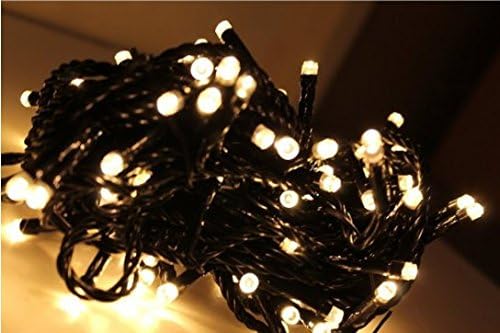 Fairy Lights 100 Warm White Indoor LED String Lights 10m/33ft Lit length - 8 Functions - Ideal for Christmas Tree, Festive, Wedding/Birthday Party Decorations (black Cable)