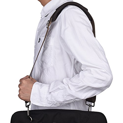 Qishare Universal Ersatz Schultergurt Abnehmbare weiche gepolsterte verstellbare Gürtel mit Metall Swivel Haken für Gepäck Duffel Computer Taschen Laptop Fall Crossbody-Tasche (Khaki,150cm) - 6