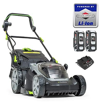 Murray Tondeuse à gazon 18V Lithium-Ion 37 cm de largeur de Coupe IQ18WM37, comprenant 2 batteries 2, 5 Ah et un double chargeur, garantie 5 ans
