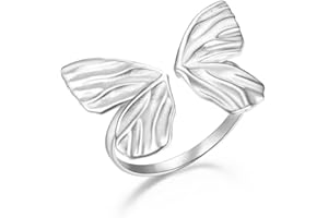 Nbsameng Bague pour femme en argent sterling 925, anneau ouvert empilable, taille ajustable, emballage cadeau