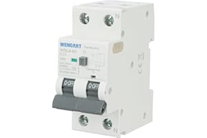 WENGART Wengat WGL8-80 Disjoncteur différentiel type A 6kA CA230V 25A, 1P+N 30mA Arrêt à un bouton Protection complète pour appareils électriques